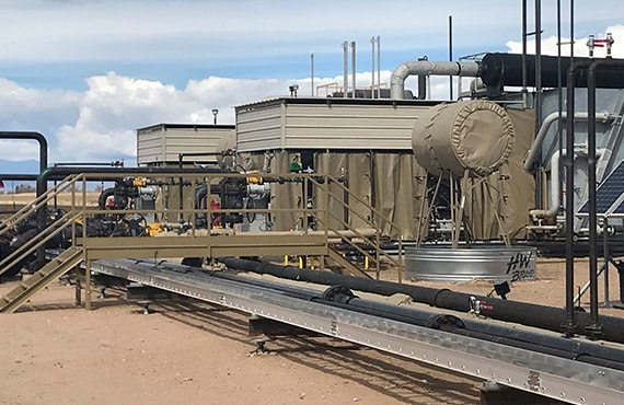 The movement of large volumes of gas requires the installation of compressors to increase pressure by reducing volume. 