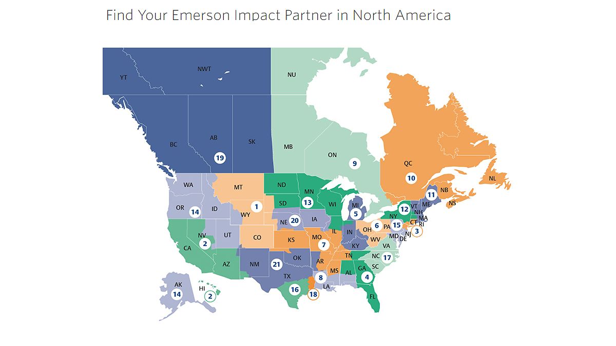 Areas Supported by the Emerson Impact Partner Network