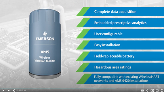 Ideal for deployment across your plant or enterprise, the AMS Wireless Vibration Monitor offers the following benefits: Ideal for deployment across your plant or enterprise, the AMS Wireless Vibration Monitor offers the following benefits: